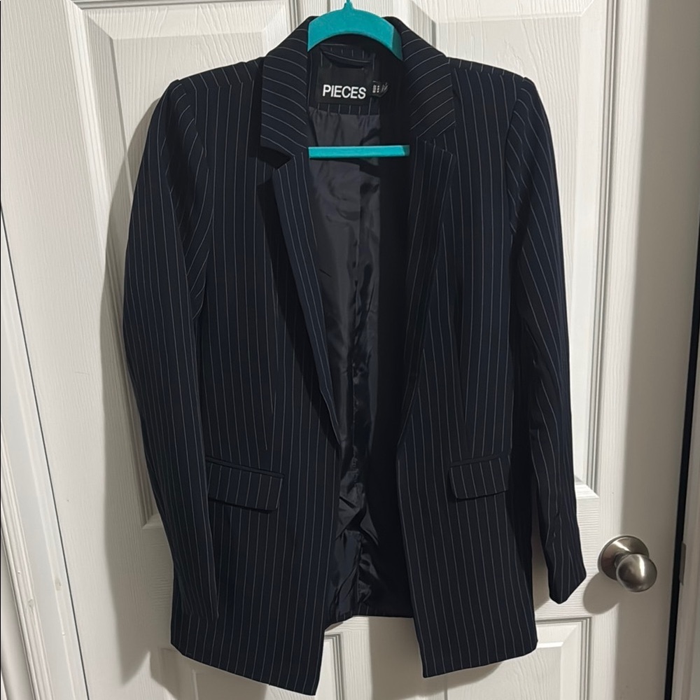 Women’s Navy Pinstripe Suit
